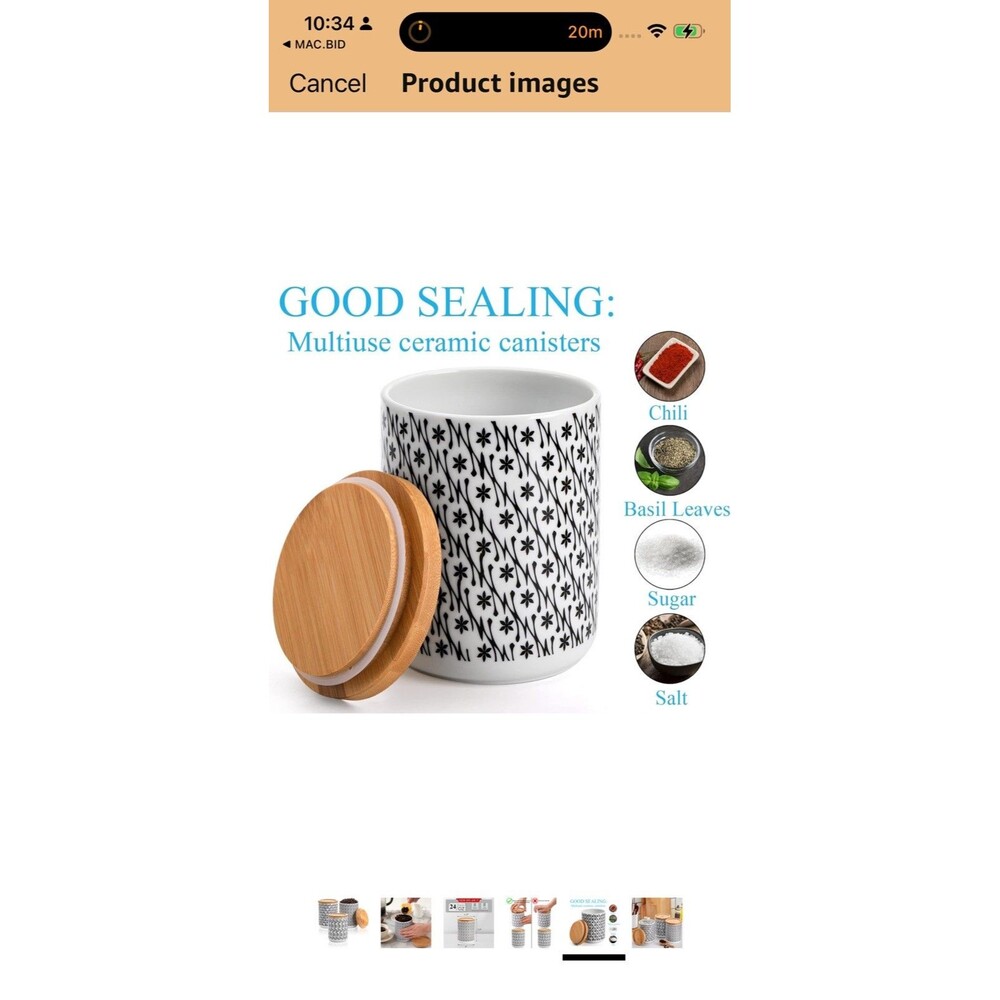 Yesland Kitchen Canisters Set of 3 with 24Oz -